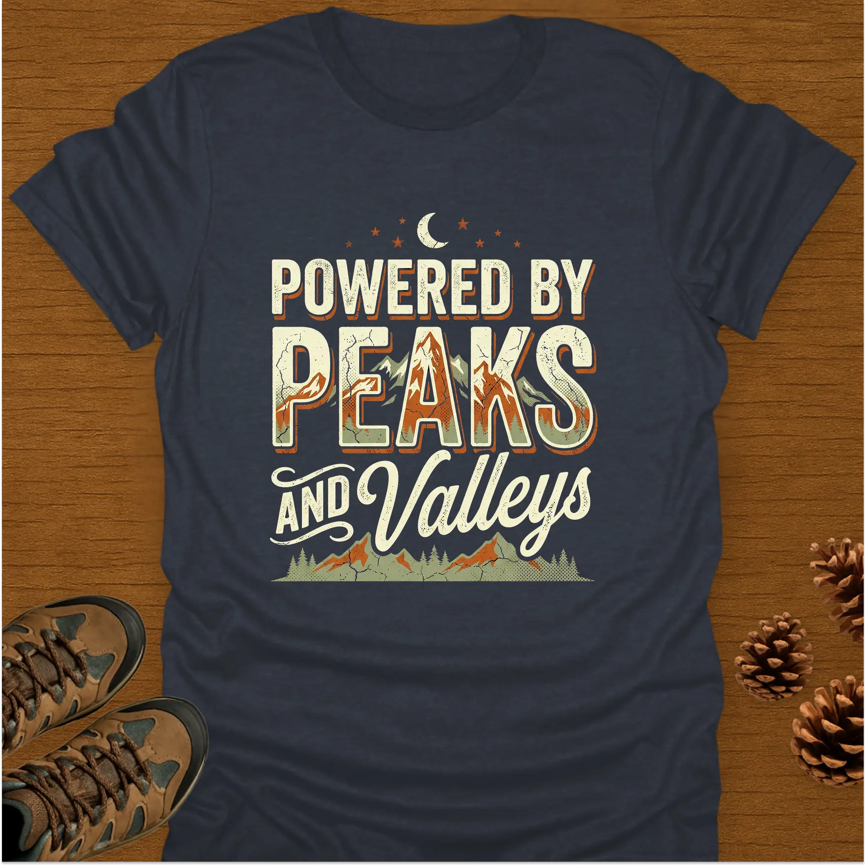 POWERED BY PEAKS AND VALLEYS T-Shirt