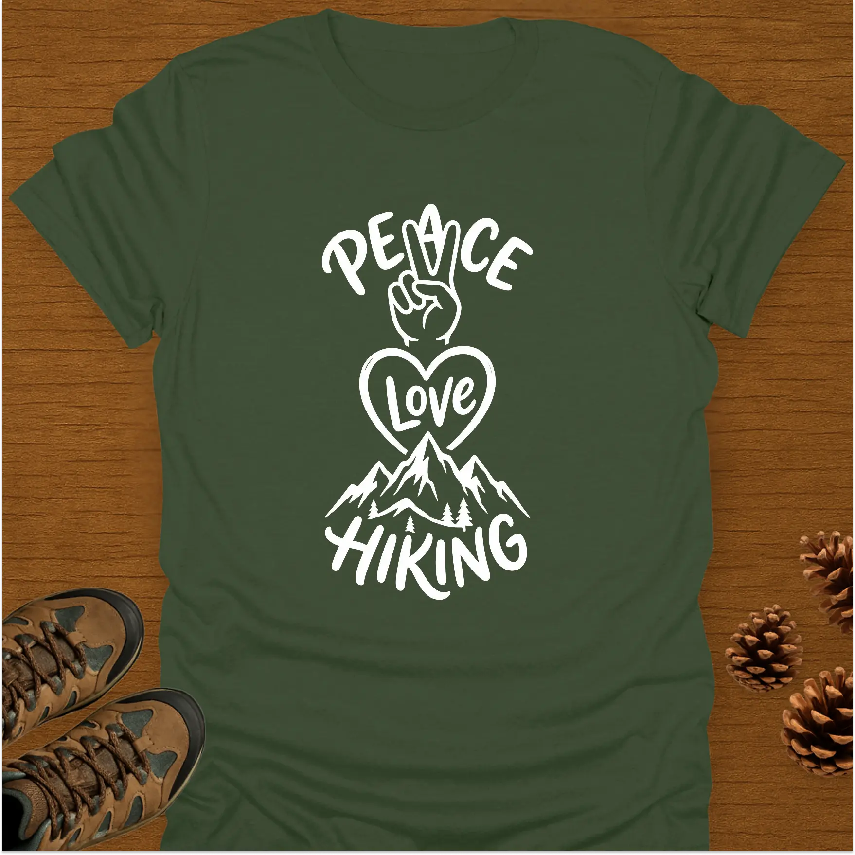PEACE LOVE HIKING SIGN T-Shirt
