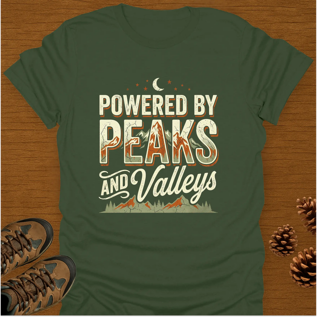 POWERED BY PEAKS AND VALLEYS T-Shirt