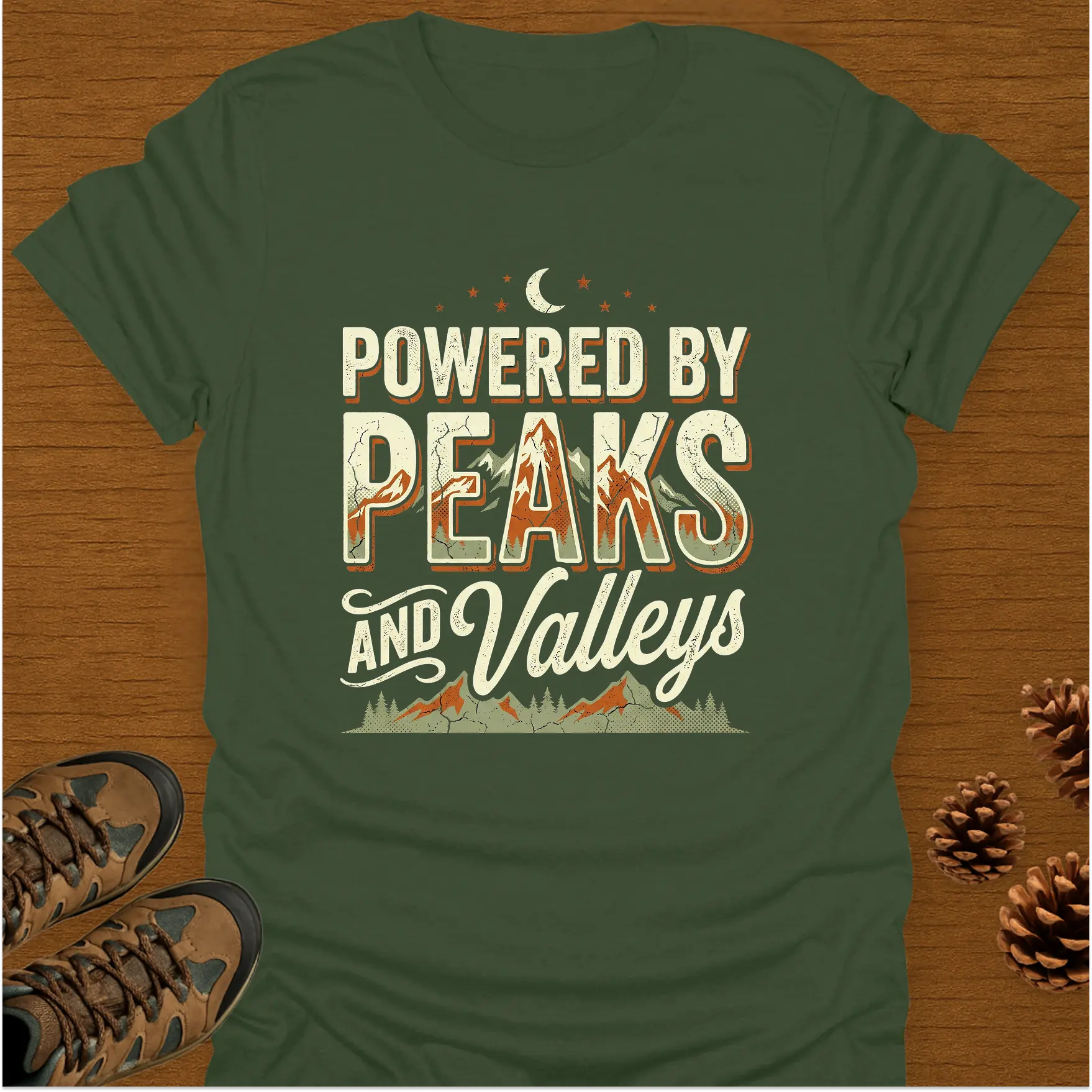 POWERED BY PEAKS AND VALLEYS T-Shirt