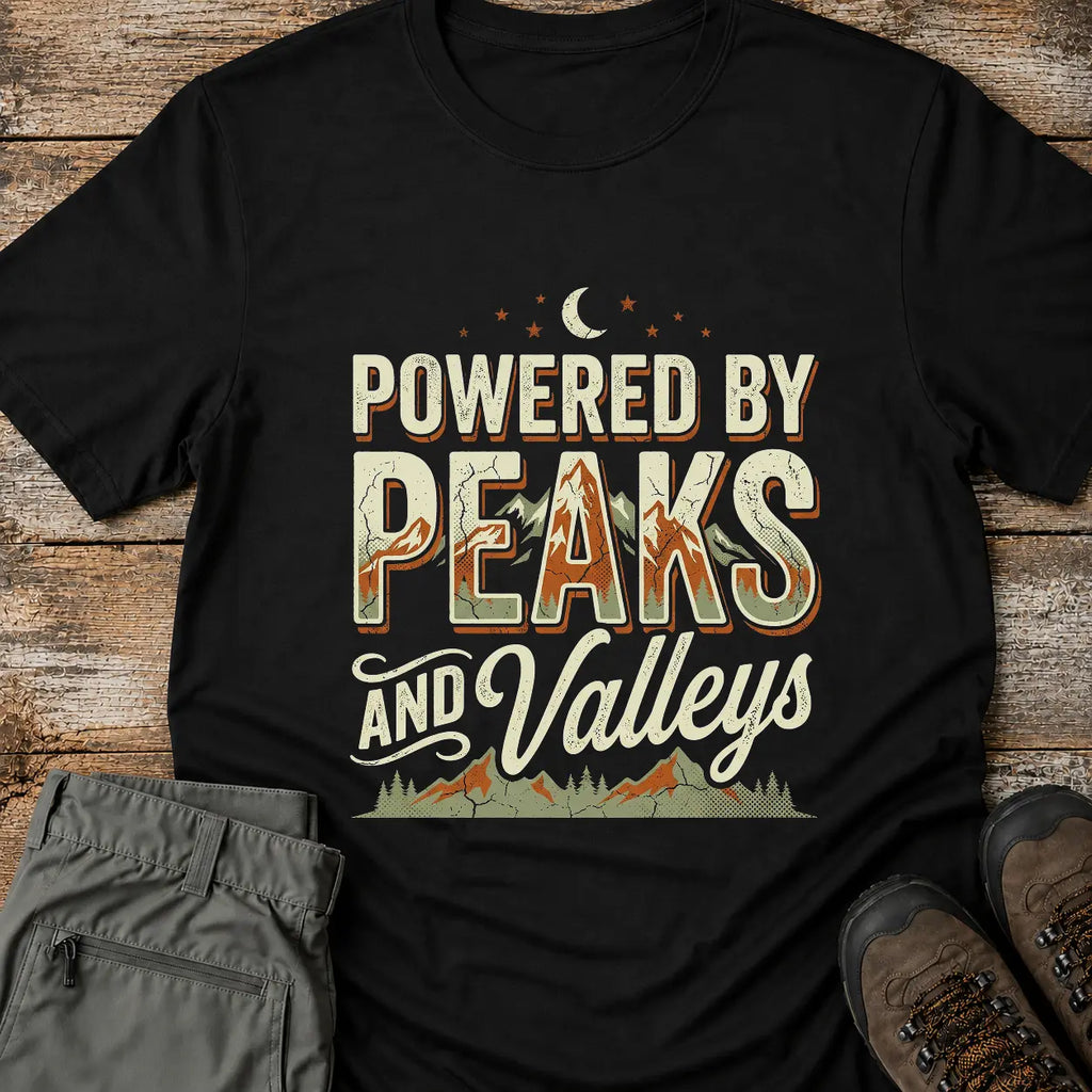 POWERED BY PEAKS AND VALLEYS T-Shirt