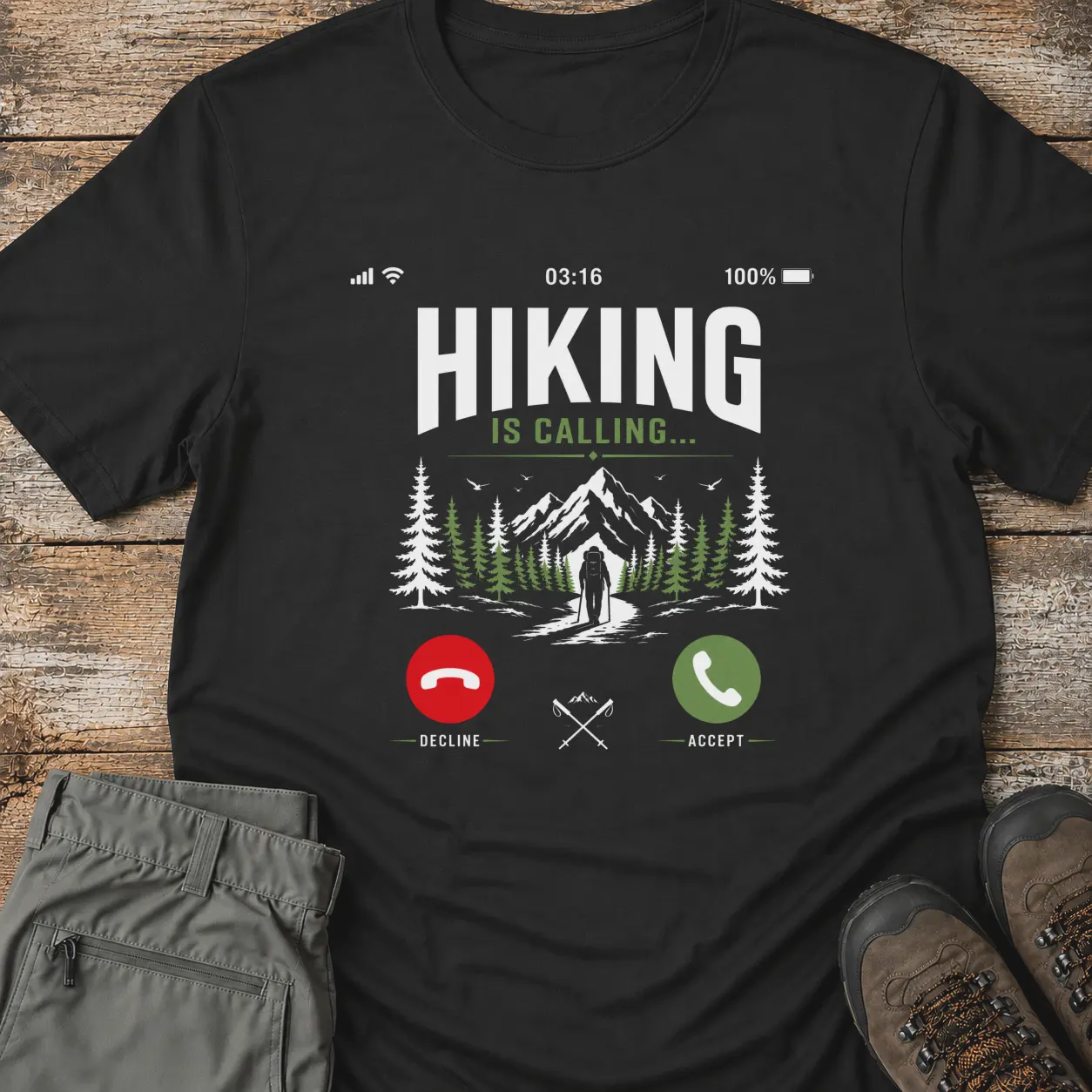 HIKING IS CALLING T‑Shirt