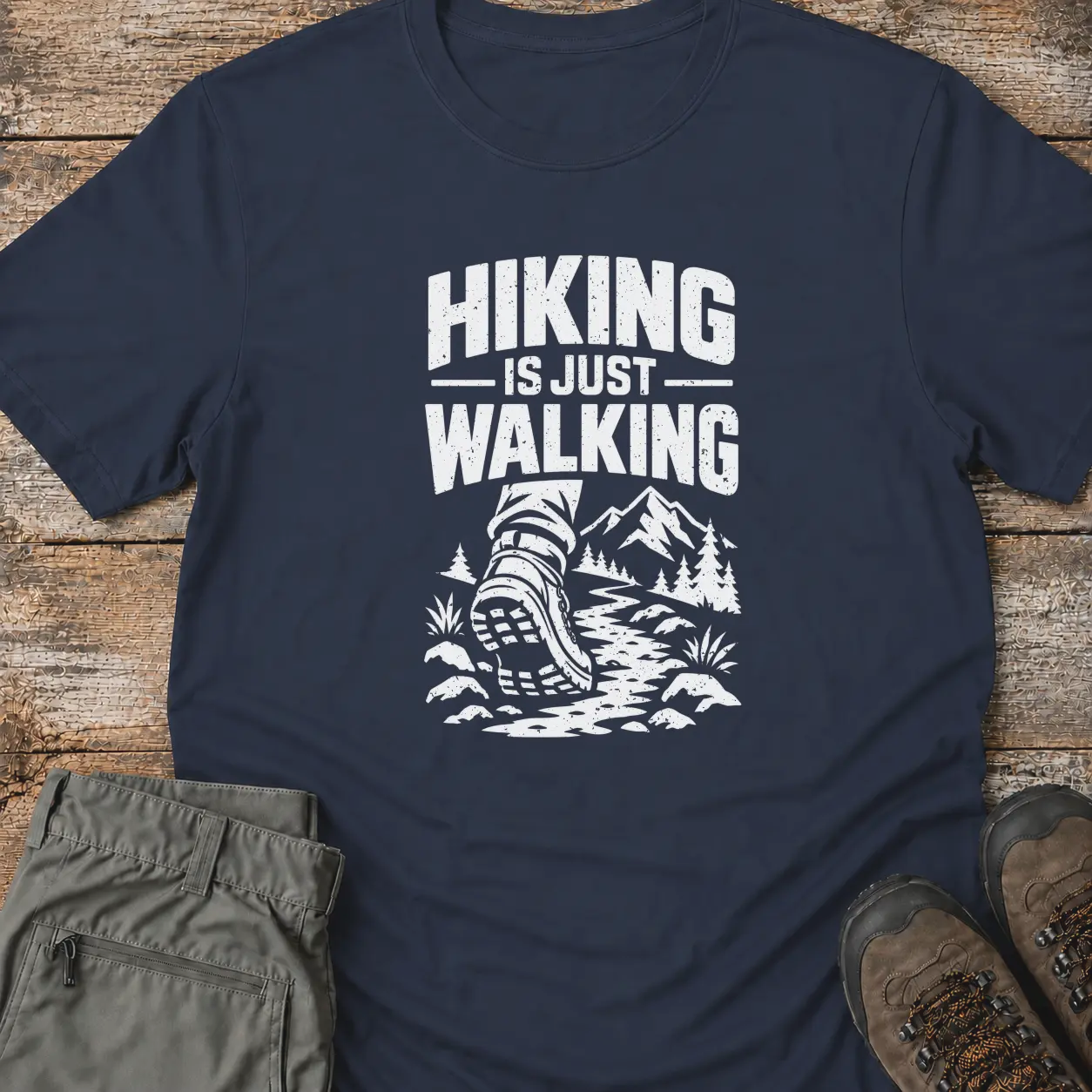 HIKING IS JUST WALKING... T-Shirt