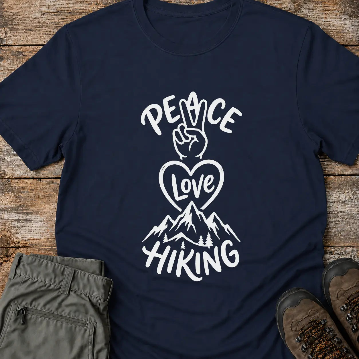 PEACE LOVE HIKING SIGN T-Shirt