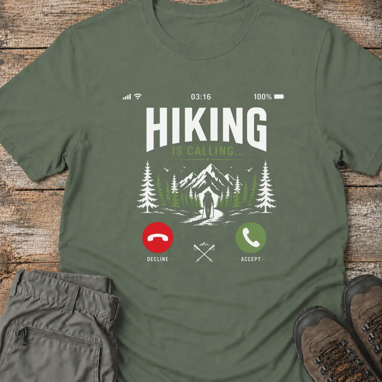 HIKING IS CALLING T‑Shirt