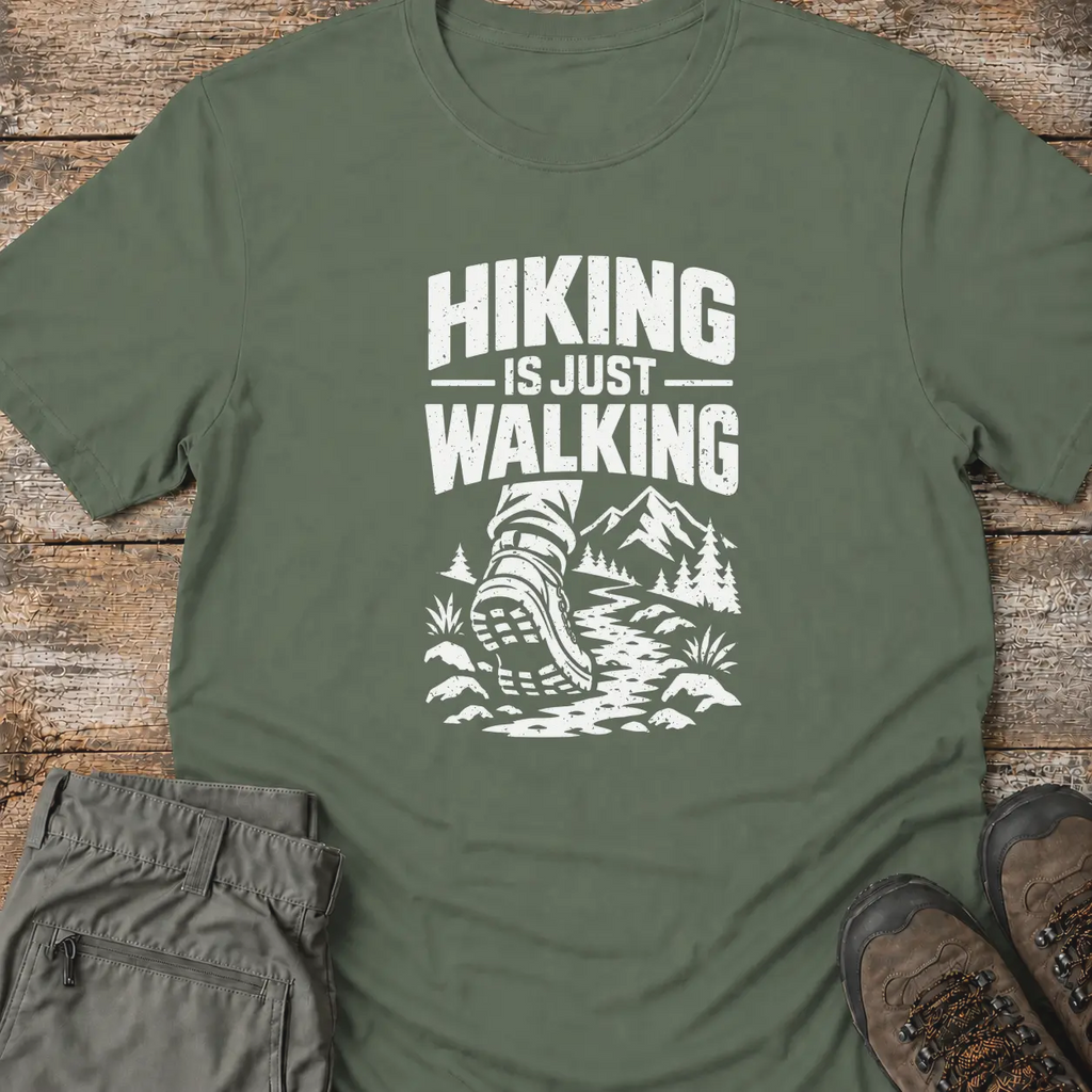 HIKING IS JUST WALKING... T-Shirt