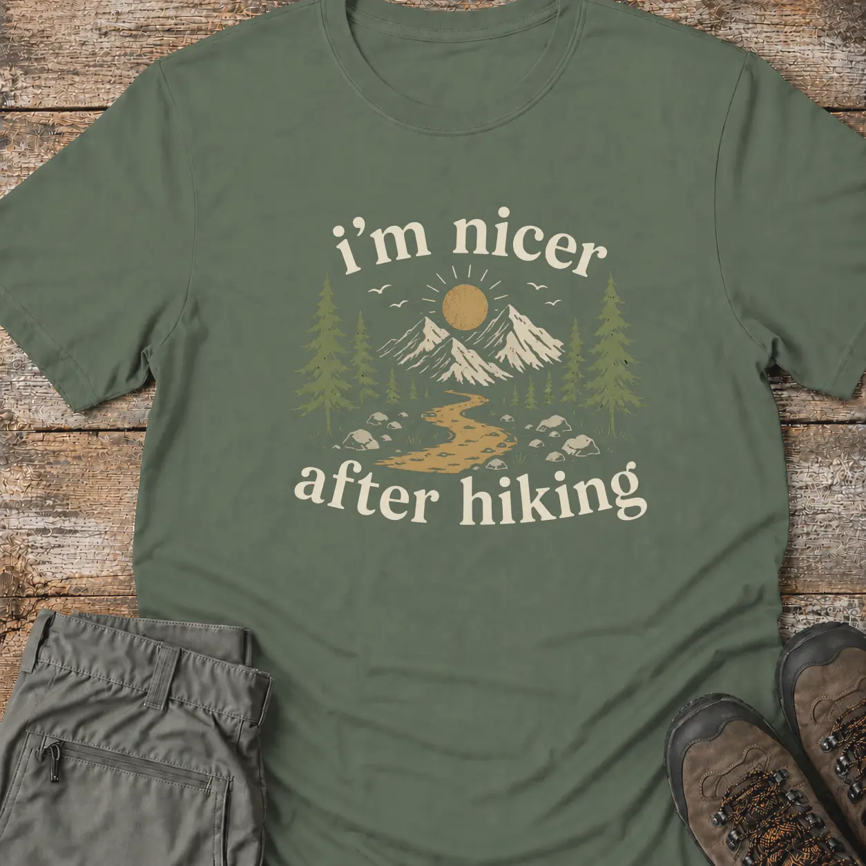 I'M NICER AFTER HIKING T‑Shirt