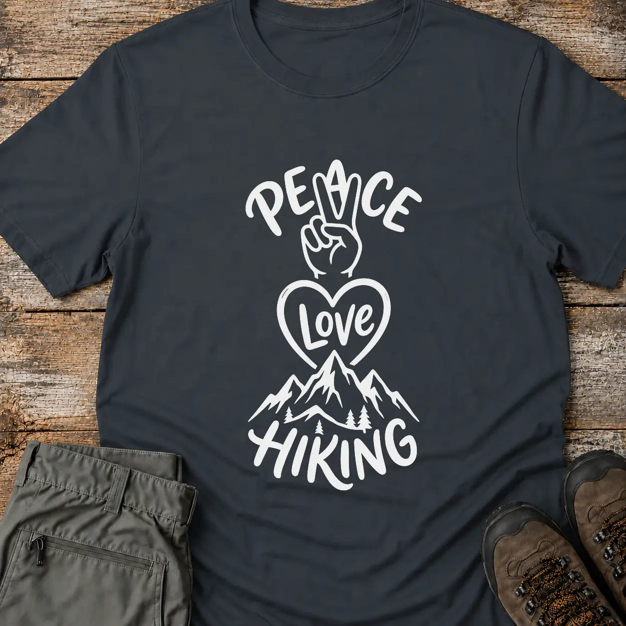PEACE LOVE HIKING SIGN T-Shirt