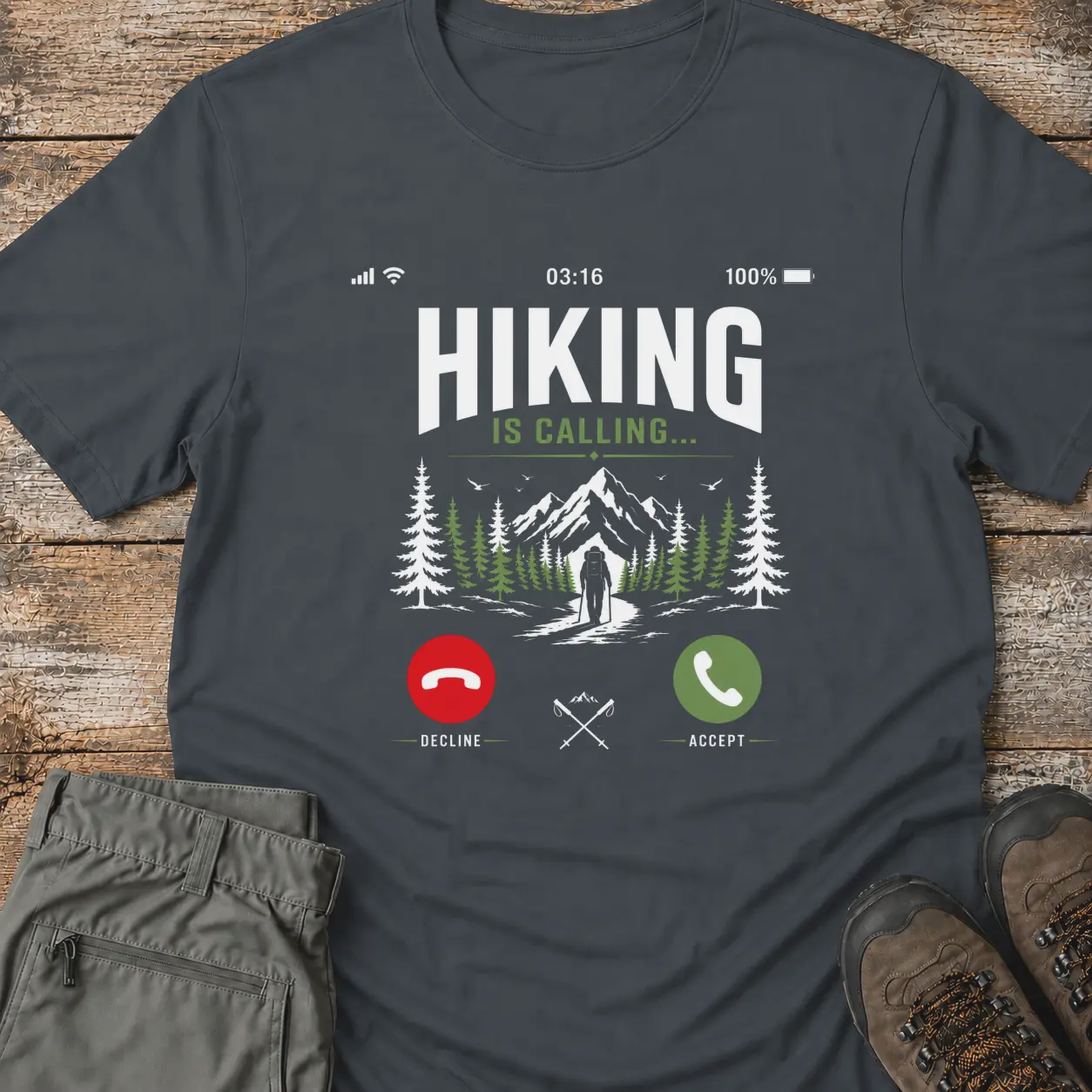 HIKING IS CALLING T‑Shirt