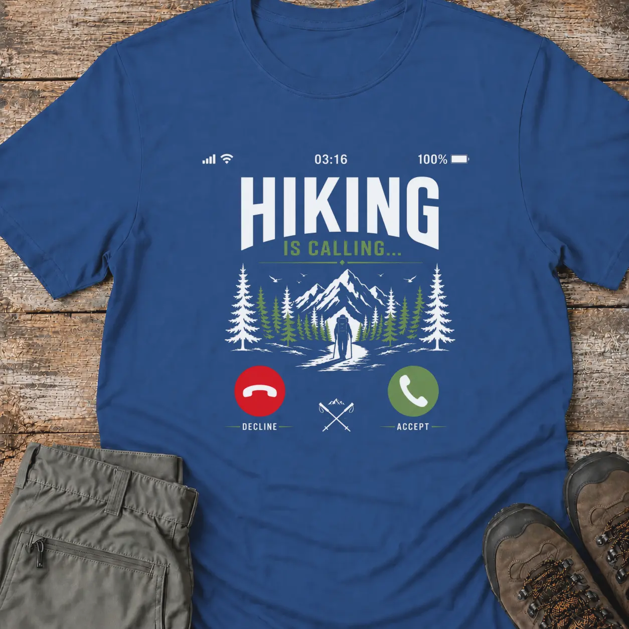 HIKING IS CALLING T‑Shirt